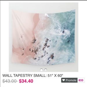 Pink and Blue Ocean Tapestry